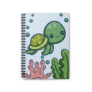 Kawaii Ocean Turtle Spiral Notebook - Ruled Line