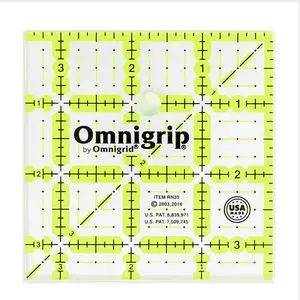 Omnigrip Non-Slip Square Ruler, Neon