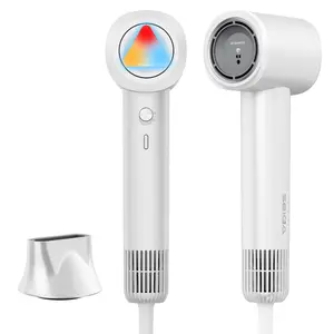 Smart Hair Dryer with Intelligent Heat Control, Negative Ionic Hair Dryer with 110,000 RPM High-Speed Motor, Fast Drying, Low Noise, Anti-Frizz, 5 Temps & 2 Speeds, for Home & Travel, No Heat Damage
