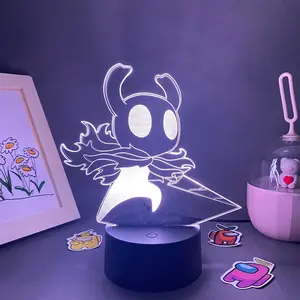 Hollow Knight Wielding Sword Figurine LED Night Light for Kids Bedroom, Christmas Gift