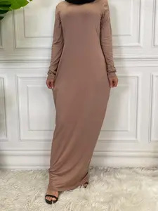 Women's Plain Long Sleeve Maxi Dress, Casual Chic Modest Solid Color Round Neck Dress for Daily Wear, Ladies Clothes for All Seasons, Long Sleeve Dresses