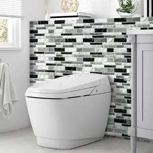 Self-Adhesive Faux Marble Ceramic Tile Wall Decals, Peel & Stick Instantly, Waterproof & Stain-Resistant, 36-Piece Set, Sticker Tiles, Kitchen Bathroom Decor, Marble Pattern Sticker