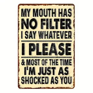 2D retro metal wall decoration - humorous and satirical quote signs - rural garage, living room, caf é, bar decoration, suitable for home, office, men's space - discussion topic decoration, vintage design.
