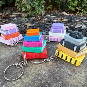 Book Stack keychain | 3D Printed Bookish keychain