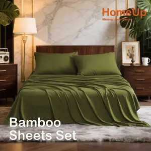 [Memorial Day Sale]NTBAY Bamboo Sheets Set 3/4 Pcs - Soft Bedding Sets, Cooling Breathable Bedding Set | Hotel Luxury, Super Soft & Smooth, 15" Deep Pocket | Wrinkle/Fade Resistant, Skin Friendly, Bedroom Gift Idea