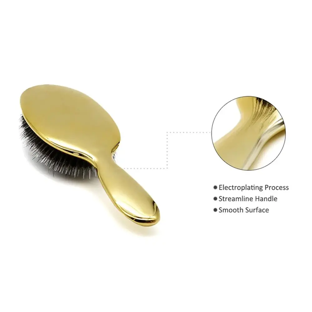 Luxury Gold & Silver Boar Bristle Paddle Hair Brush, Paddle Brushes, Oval Anti-Static Hair Comb, Anti Static Hairbrush, Scalp Massage Brush, Hairdressing Tool, Salon Styling Brush, Volumizing Brush, Volumizer Brush, Volume Brush, Hair Styling Tools Luxury Gold & Silver Boar Bristle Paddle Hair Brush, Paddle Brushes, Oval Anti-Static Hair Comb, Anti Static Hairbrush, Scalp Massage Brush, Hairdressing Tool, Salon Styling Brush, Volumizing Brush, Volumizer Brush, Volume Brush, Hair Styling Tools