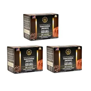 Sugar-Free coffee, 2 in 1 Reishi Black Coffee Wellness Bundle set of 3 coffee boxes