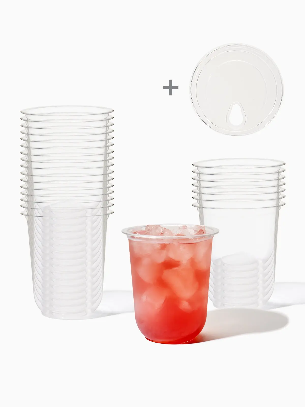 Recyclable Rounded Bottom  PET GO Arc  Cups - Straw, Sip, or No Lid