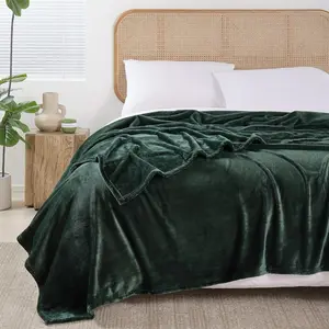 King Size - Plush Fluffy Fuzzy Throw for Couch Sofa - Lightweight Warm Microfiber Flannel Use for Travel Camping, 108x90 inches