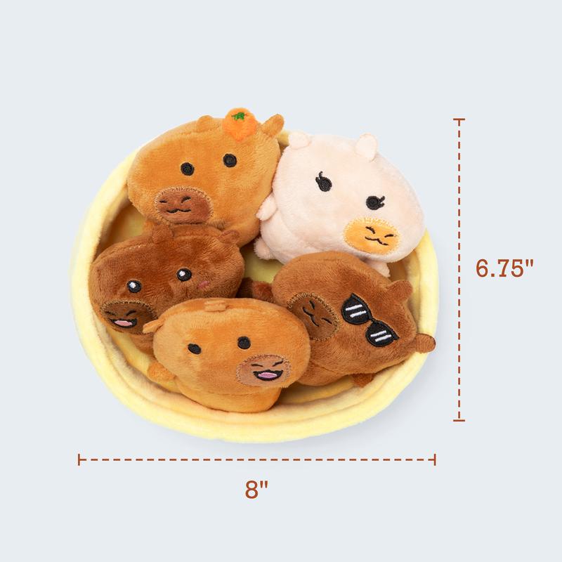 Emotional Support Capybaras by Relatable – Cute Valentines Plush, Valentine Gift for Her or Friends, Includes 5 Capybara Plushies with Basket
