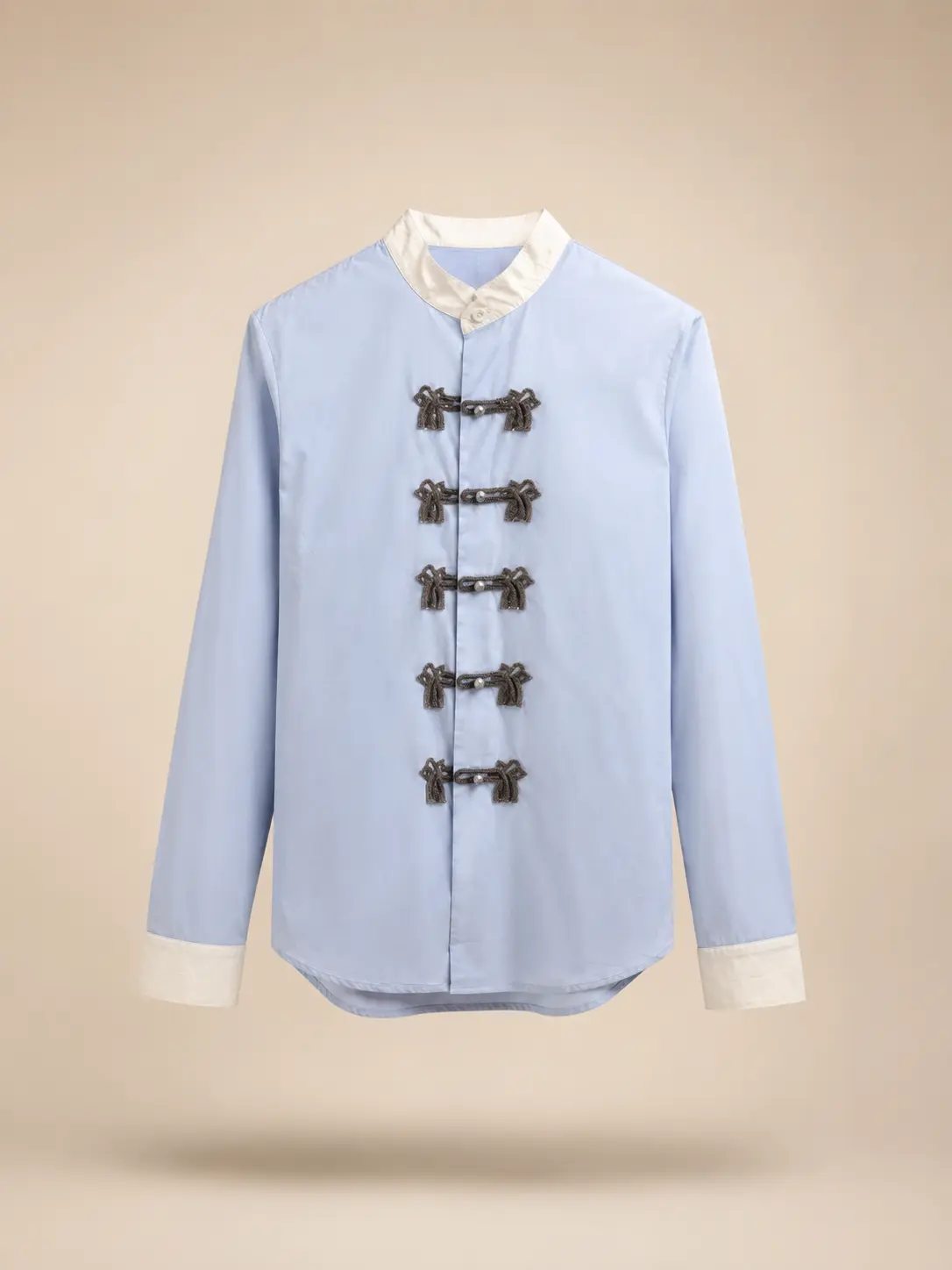 Sky Blue Mandarin Shirt