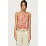 Dragon Lily Layered Chiffon Halter top