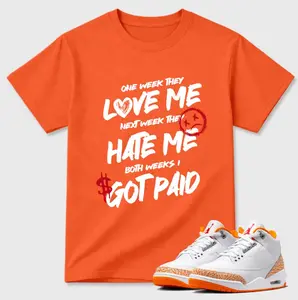 Orange Citrus 3 Sneaker Match Shirt, Orange Citrus 3 Inspired Graphic Tee, Orange White Outfit Shirt, Casual Streetwear Cotton T-Shirt for Men Women