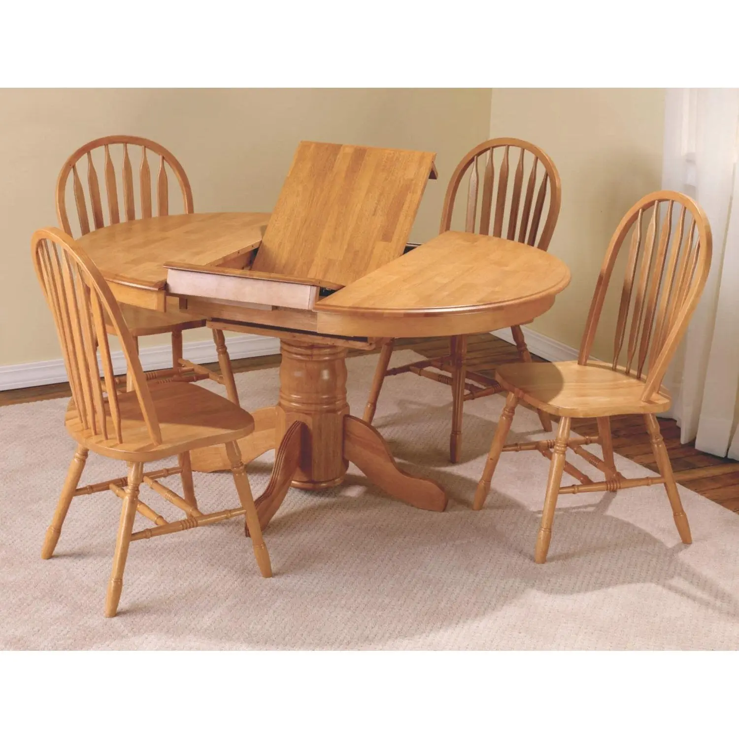 Sunset Trading Oak Selections 5 Piece 66" Oval Extendable Pedestal Dining Set