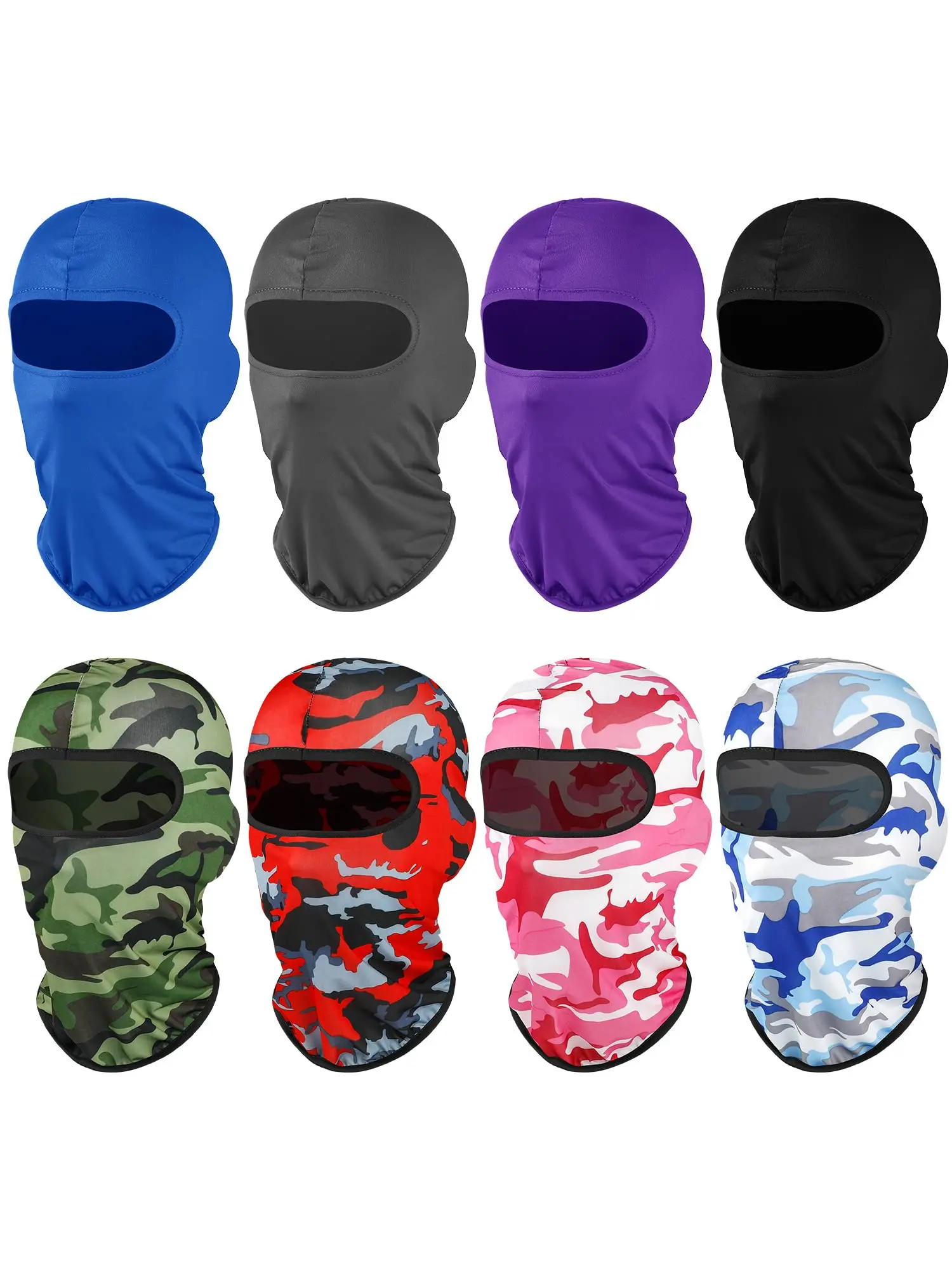 8 Pcs Balaclava Ski Mask Sun Protection Windproof Balaclava UV Protection Summer Full Face Covering for Outdoor Sports