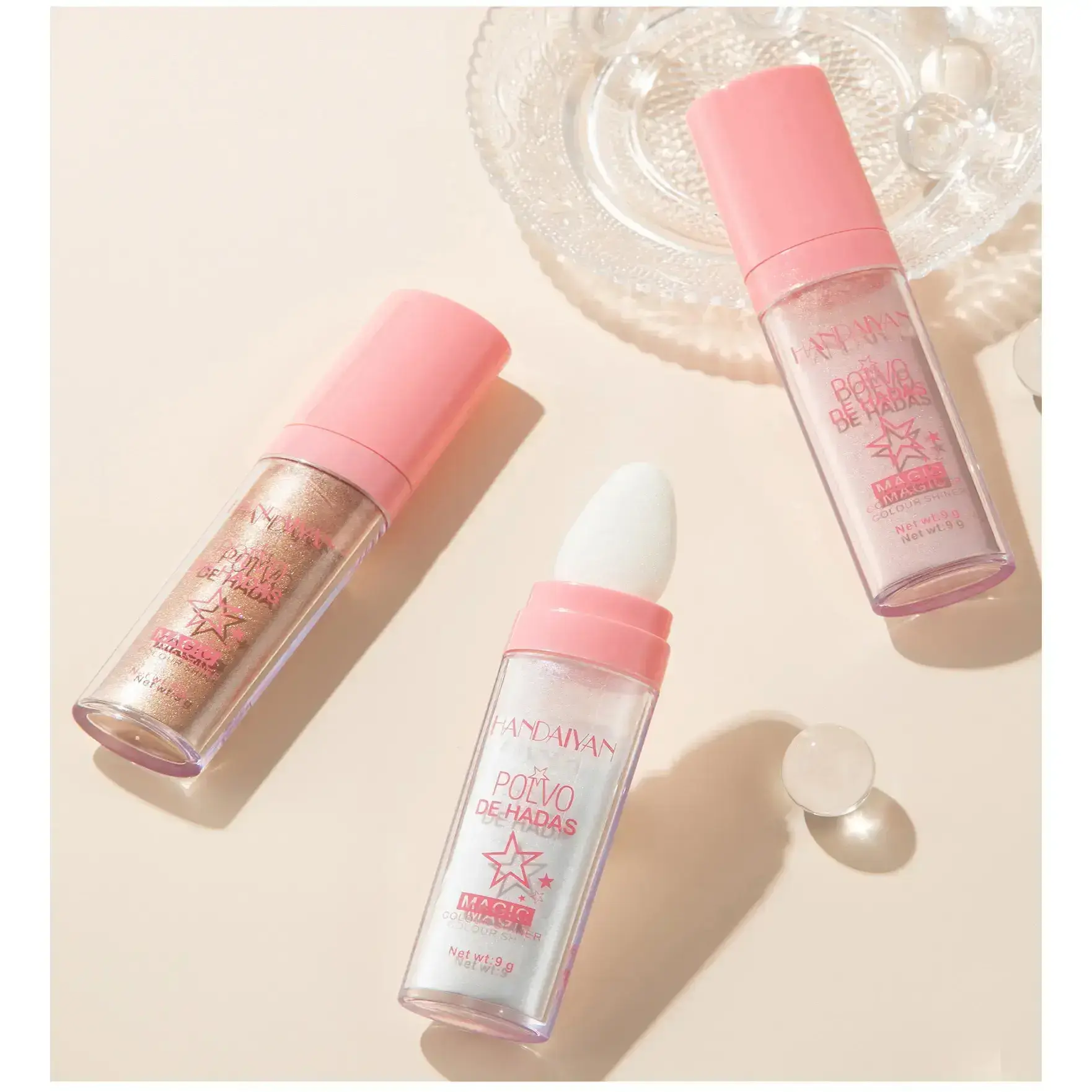 Ultimate Fairy Glow Set | Multi-Use Shimmer for Summer & Party Looks 🌴 Divine powder - Bright color powder compact, glitter highlighter. Overall makeup. Glossy glitter powder. Face, eyes, eyebrows, hair, body. Light and non-greasy. Portable and convenie