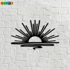 1pc Sunrise Metal Wall Art,Sunrise Statue Mural, Ideal Gift for New Year, Easter, Nature Decor Enthusiasts, Weather-Resistant Metal Wall Decor Wall Sculptures, Perfect for Outdoor Fence & Living Room Wall, Nature Enthusiasts