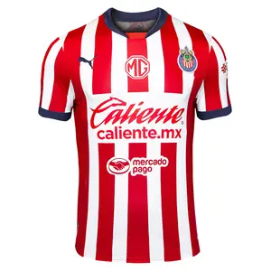 PUMA Mens Chg Replica 24-25 Collared Short Sleeve Home Jersey Casual Comfort Technology - Red