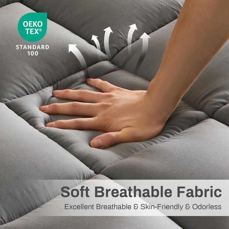 Lakora 900GSM Extra Thick Pain Relief Mattress Topper, Ultra Soft, Warm and Breathable All-Season Mattress Pad with Hypoallergenic Quilted Fiberfill, Foldable Design, Machine Washable and Durable Comfort for Bedrooms, Dorms, Apartments