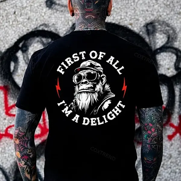 First Of All I'm A Delight Monkey Print T-shirt, Hoodie & Sweater - Unisex Sizes S-5XL