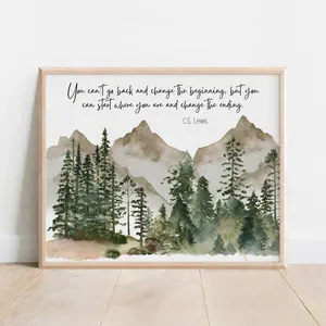 Vintage Cs Lewis Inspirational Quote Wall Art - Motivational Poster For Sobriety, Aa Recovery & Positive Vibes - Unique Ics Anonymous Gift
