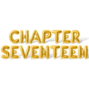 Letter Balloons - CHAPTER SEVENTEEN 16" Inch Alphabet Letters Foil Mylar Balloon 17th Birthday Party Banner