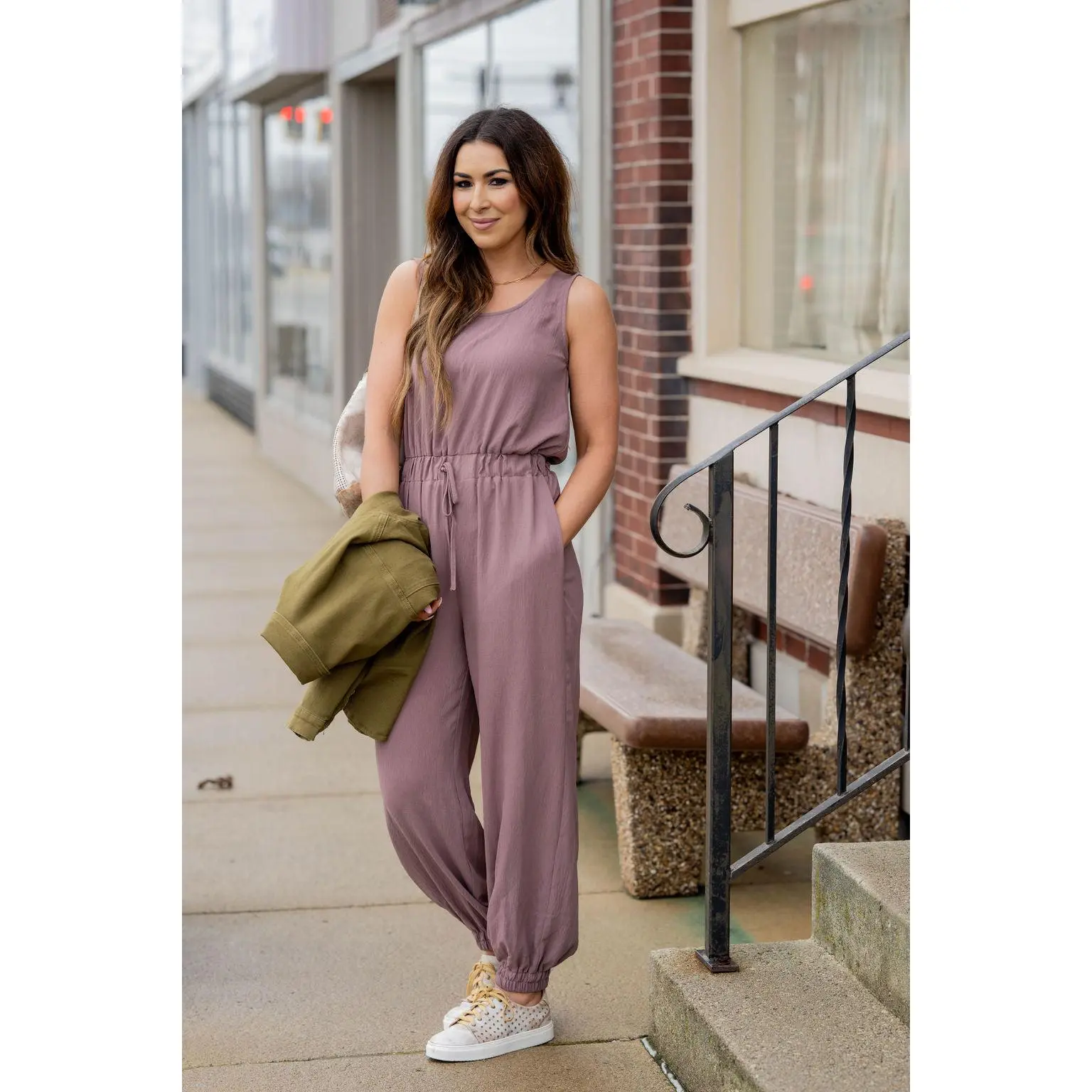 V Back Jogger Jumpsuit