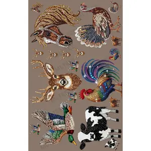 FAUX RHINESTONE ANIMALS (1) PREMADE GANGSHEET  - 22X36  DTF TRANSFERS - DIRECT TO FILM