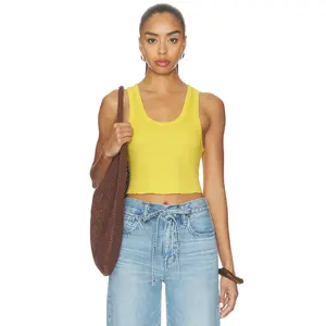 RE/DONE Cropped 60s Tank in Faded Dandelion