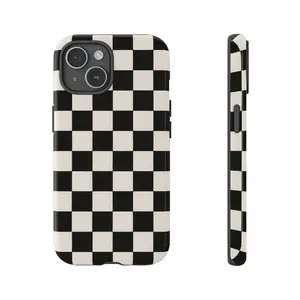Black White Checkerboard Phone Case | Tough Case, Retro Skate Pattern