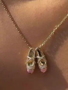 Ballet Shoe Pendant Necklace, Elegant Birthday Gift Jewelry for Wife and Best Friend, Perfect Present for Special Occasions, Zinc Alloy