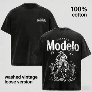 Classic Mexican Culture Inspired Graphic Tee Washed Vintage Style Heavyweight Cotton Shirt