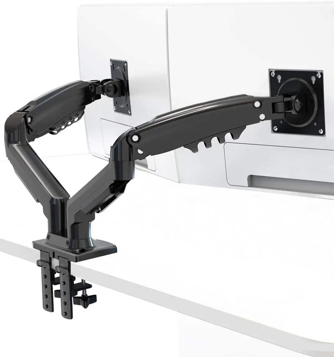 New Dual Monitor Arm, Full Motion Swivel Mount for 17"-27" Screens, Adjustable Gas Spring Stand, 4.4-19.8lbs Load Capacity