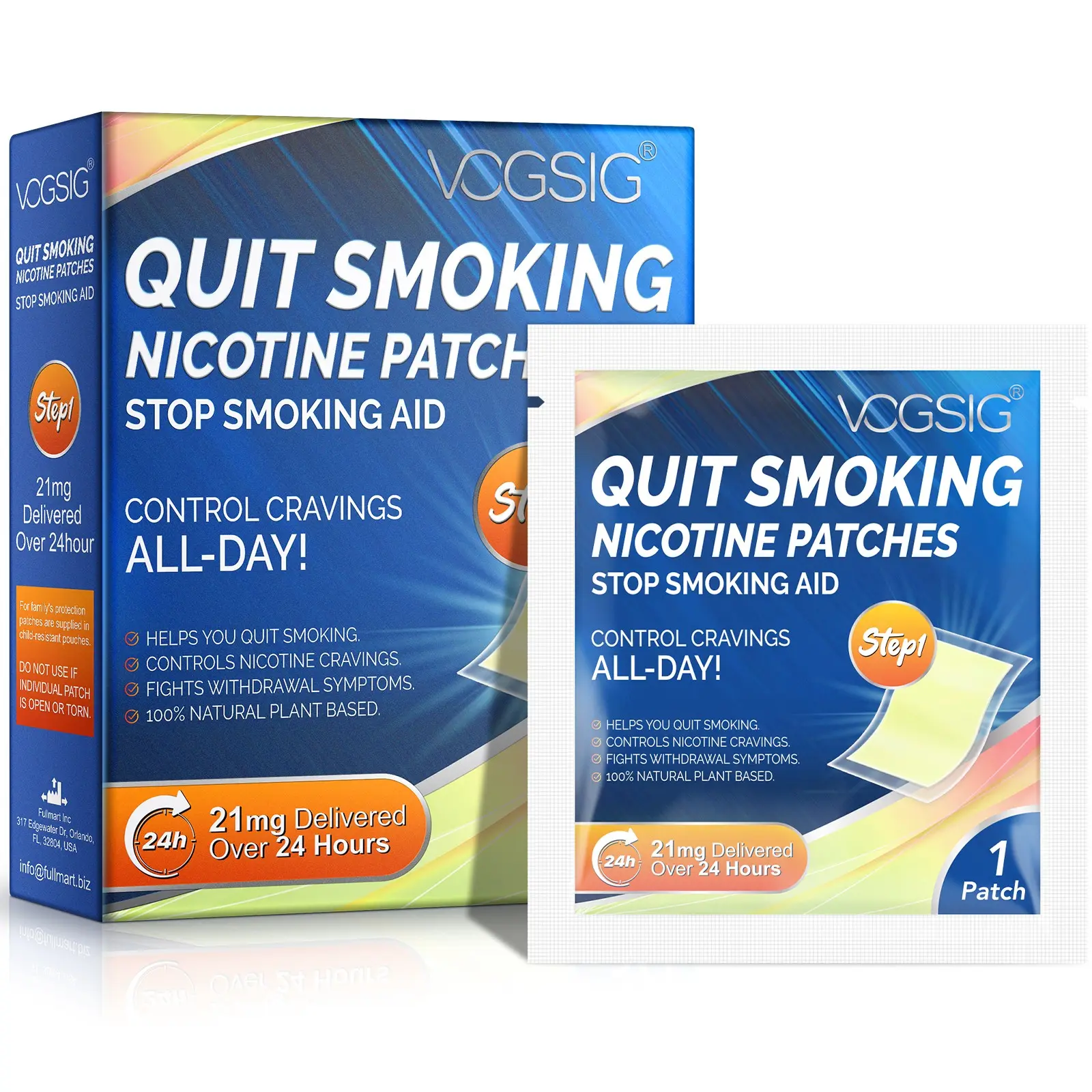 30pcs Vogsig Smoke Cessation Patch Stage One, Glue Material, Single Item  Pack, No Ca Prop 65 Warning, Quit Smoking Aid