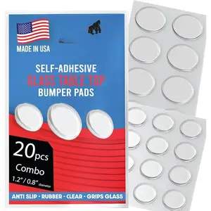 Round Clear Adhesive Bumpers Combo (Large, Medium) - Transparent Self Stick Rubber Pads for Glass Table Top, Furniture, Laptop, Mirrors - 20 count