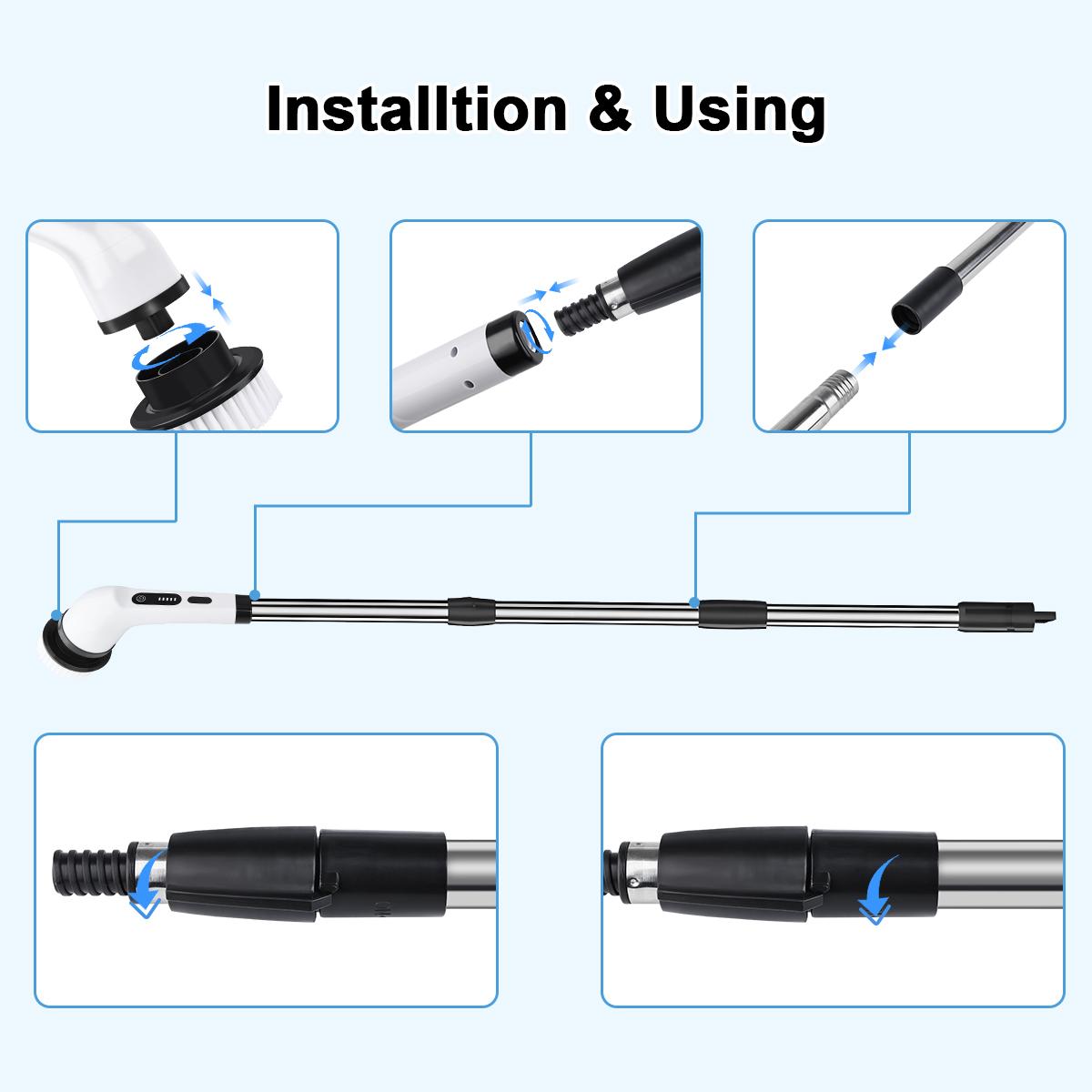 2026 New Electric Spin Scrubber — Cordless Design, IPX7 Waterproof Rating, Multi-Surface Versatility; Ultra-Long Battery Life, Adjustable Speed, Extendable Handle; A Multifunctional Cleaning Kit Designed Specifically for Bathrooms and Kitchens. 2026 New Electric Spin Scrubber — Cordless Design, IPX7 Waterproof Rating, Multi-Surface Versatility; Ultra-Long Battery Life, Adjustable Speed, Extendable Handle; A Multifunctional Cleaning Kit Designed Specifically for Bathrooms and Kitchens.