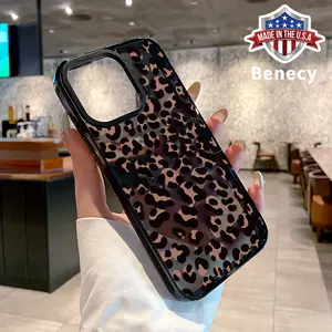 Phone case for iPhone 16 Pro Max 15 Plus 14 13 12 11 Exquisite Leopard Print Non-Yellowing Silicone Transparent Drop Protective Cover