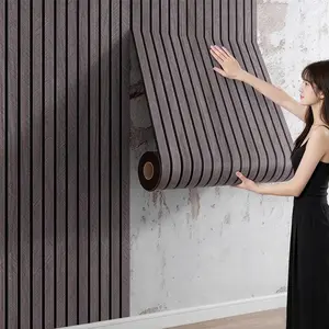2.0mm Thick Wood Grain Self-Adhesive Wall Sticker, 40cm X 3m Waterproof Removable Wallpaper, Living Room Bedroom Background Renovation