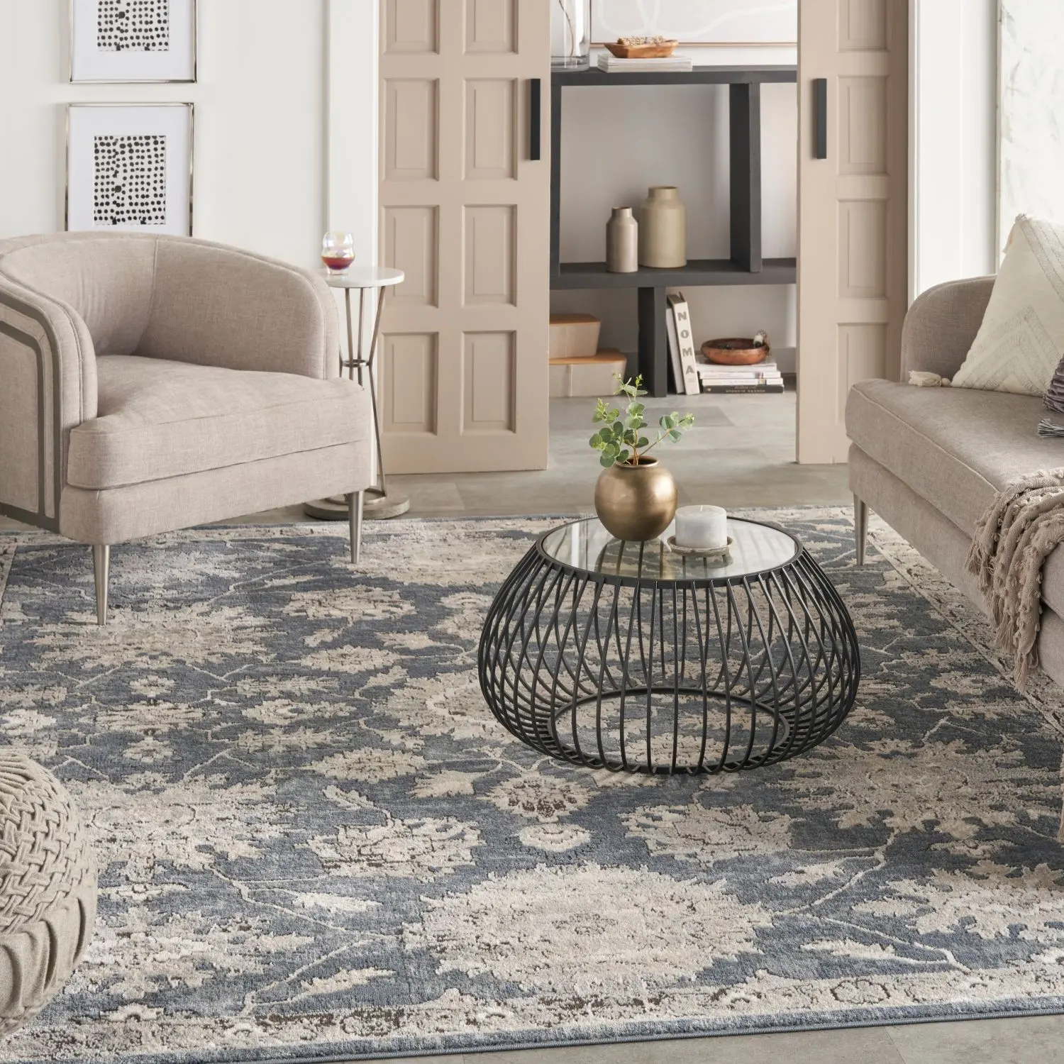 Nourison Concerto Floral Persian Area Rug, Decorative Rug with Floral Pattern for Home Living Room, Floral Pattern Rug