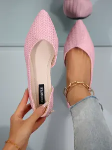 2026 Trendy Women's Pointed D'orsay Flat Shoes, Breathable Knit Sneakers, Comfortable All-Day Wear, Ideal for Office, Casual, Commute
