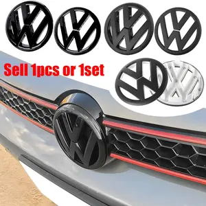 1/2pcs Car 3D ABS Front Hood Emblem Cover Radiateor Badge Rear Trunk Logo Replacement For Volkswagen VW Golf 6 MK6 2010 2011 2012 2013 Auto Modification Accessories
