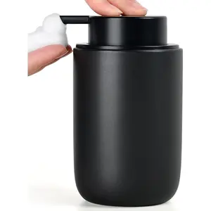 Black  Soap Dispenser - Ceramic Foaming Hand Wash Dispenser for Bathroom Modern Farmhouse Small Soap Dispenser Lotion Hand Pump Dispenser for Kitchen Sink