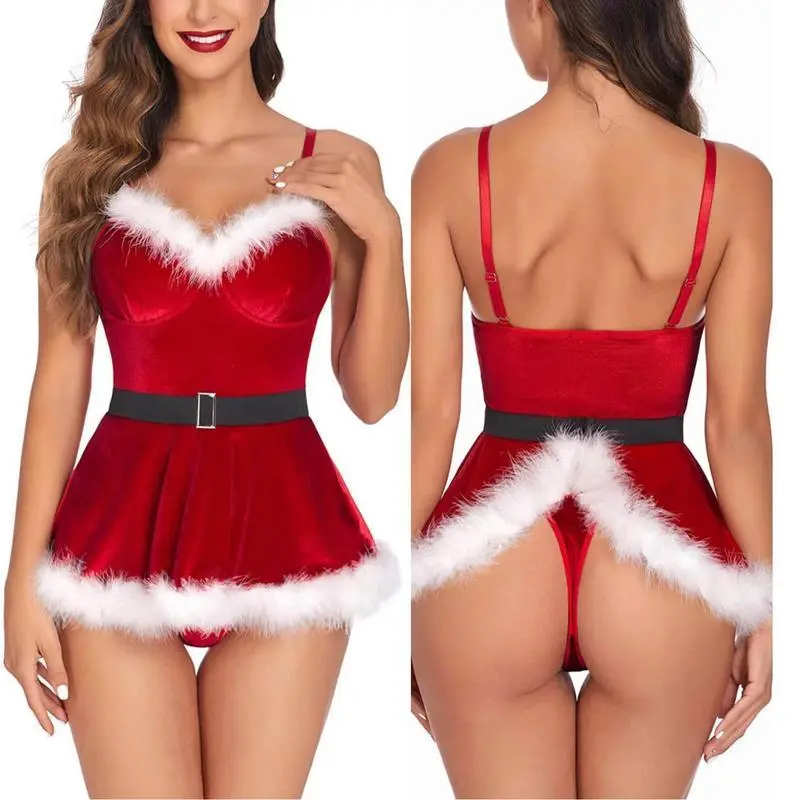 Christmas Lingerie for Women Naughty Sexy Santa Outfits Cosplay Furry Costume Cute Xmas Party Pajama Set Red Mini Dress with Plush Trim and Black Belt - TikTok Shop Christmas Lingerie for Women Naughty Sexy Santa Outfits Cosplay Furry Costume Cute Xmas Party Pajama Set Red Mini Dress with Plush Trim and Black Belt - TikTok Shop
