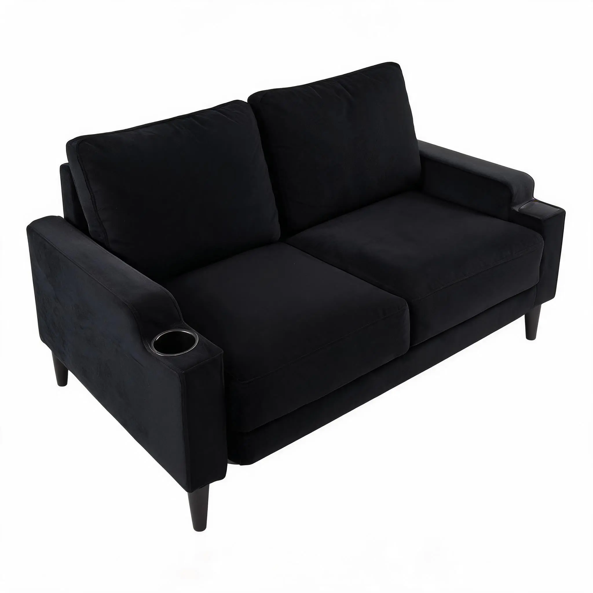 Garvee Upgraded Reclining Loveseat Sofa with Cup Holders, Deep Seating, Armrest Storage, Solid Wood Frame, Removable Covers, Easy Assembly for Living Room, Apartment, or Office Use
