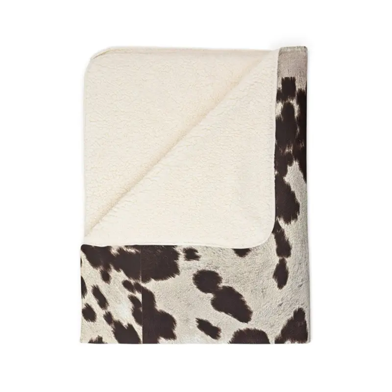 Cow print Sherpa blanket