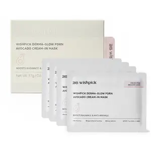 Wishpick Cream-In Mask PDRN Avocado – Deep Hydration, Skin Smoothing & Natural Glow,At Home SPA Face Mask (4 Pack)
