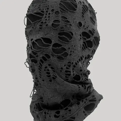 Punk Style Full Face Mask Cosplay Masquerade Hood, Cool Distressed Stretchy Hood, Party Accessory & Photo Prop