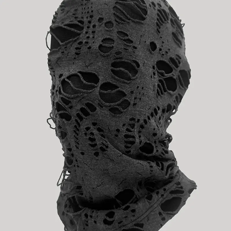 Punk Style Full Face Mask Cosplay Masquerade Hood, Cool Distressed Stretchy Hood, Party Accessory & Photo Prop