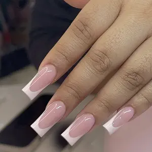 French Press-On Nails Set, Valentine's Day Special Design, Matte Polish Type, Durable & Stylish Nail Art Kit, Square Nail Shape, Perfect for Daily Wear & Party Look