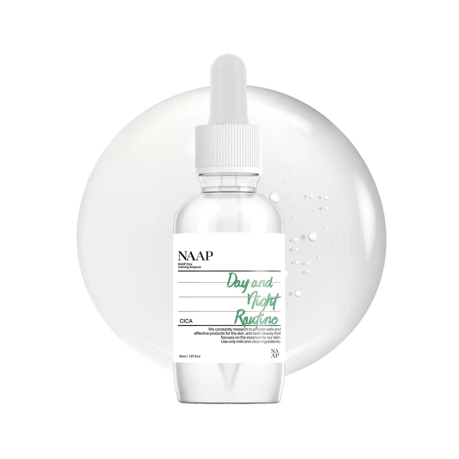 NAAP Cica Calming Ampoule, 30ml / 1.01 fl. oz | Stressed & Irritated Skin Care, Plant-derived Ingredients, Hydrating, Non-greasy Ampoule, Korean Skin Care
